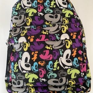 Disney Parks Disneyland Mickey Mouse Backpack Black Multi Color Like New!